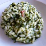 Risotto con spinaci e pancetta