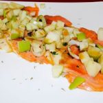Carpaccio di salmone scamorza e mela