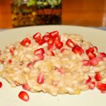 Risotto alla melagrana e crema di porro