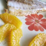 Spigola alla piastra e insalata di arance