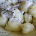 Gnocchi di patate al gorgonzola dolce e funghi e Foodbloggers.it