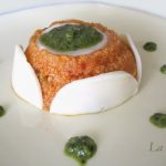 Millefoglie di cous cous e Galbanino al profumo di pesto