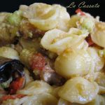 Orecchiette con broccoli, salsiccia e melanzane