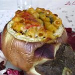 Melanzana farcita di pasta con ragù di verdure (per tutti e per celiaci)