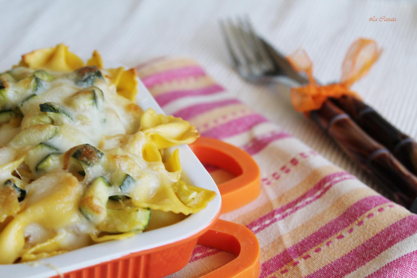 Farfalle al forno con zucchine e scamorza senza glutine - La Cassata Celiaca