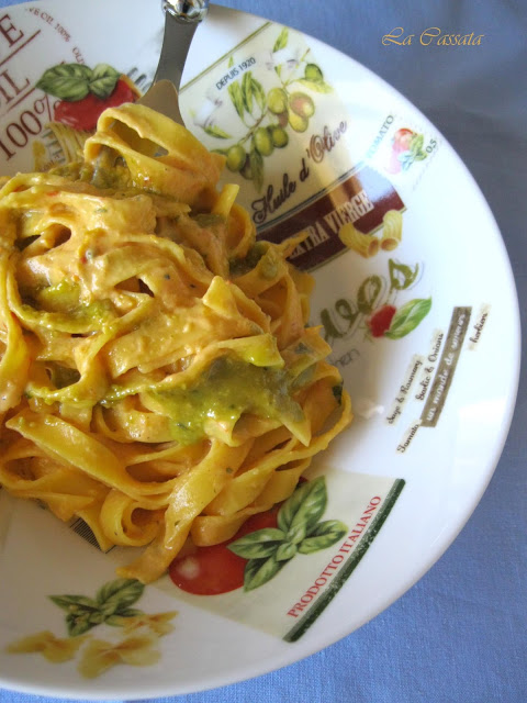 Fettuccine à la crème de poivrons sans gluten - La Cassata Celiaca