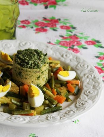 Couscous con verdure e pesto di sedano e noci senza glutine - La Cassata Celiaca