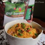Taboulé sans gluten avec speck, petits pois et baies de goji - La Cassata Celiaca