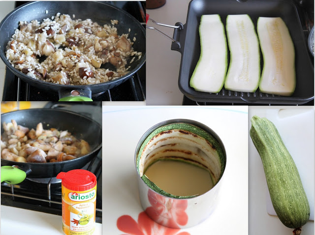 Rotolini di zucchine grigliate con risotto tiepido ai funghi - La Cassata Celiaca