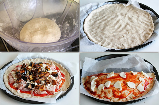 Pizza calzone con mozzarella, prosciutto e melanzane fritte senza glutine - La Cassata Celiaca