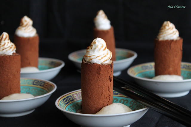 Sweet candle sushi avec méringue au cappuccino et écume à la bière - La Cassata Celiaca