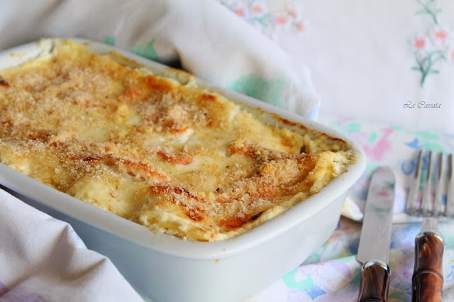 Pasticcio di lasagne con robiola e salmone affumicato - La Cassata Celiaca