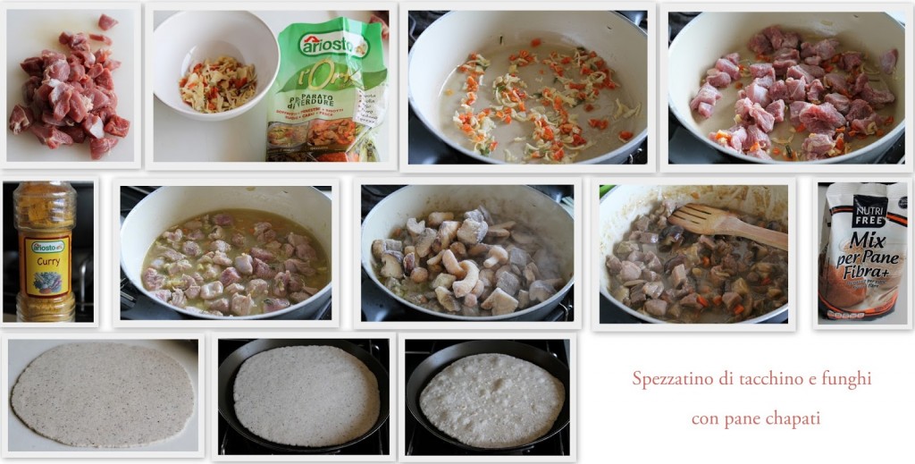 Ragoût de dinde et champignons et pain chapati sans gluten- La Cassata Celiaca