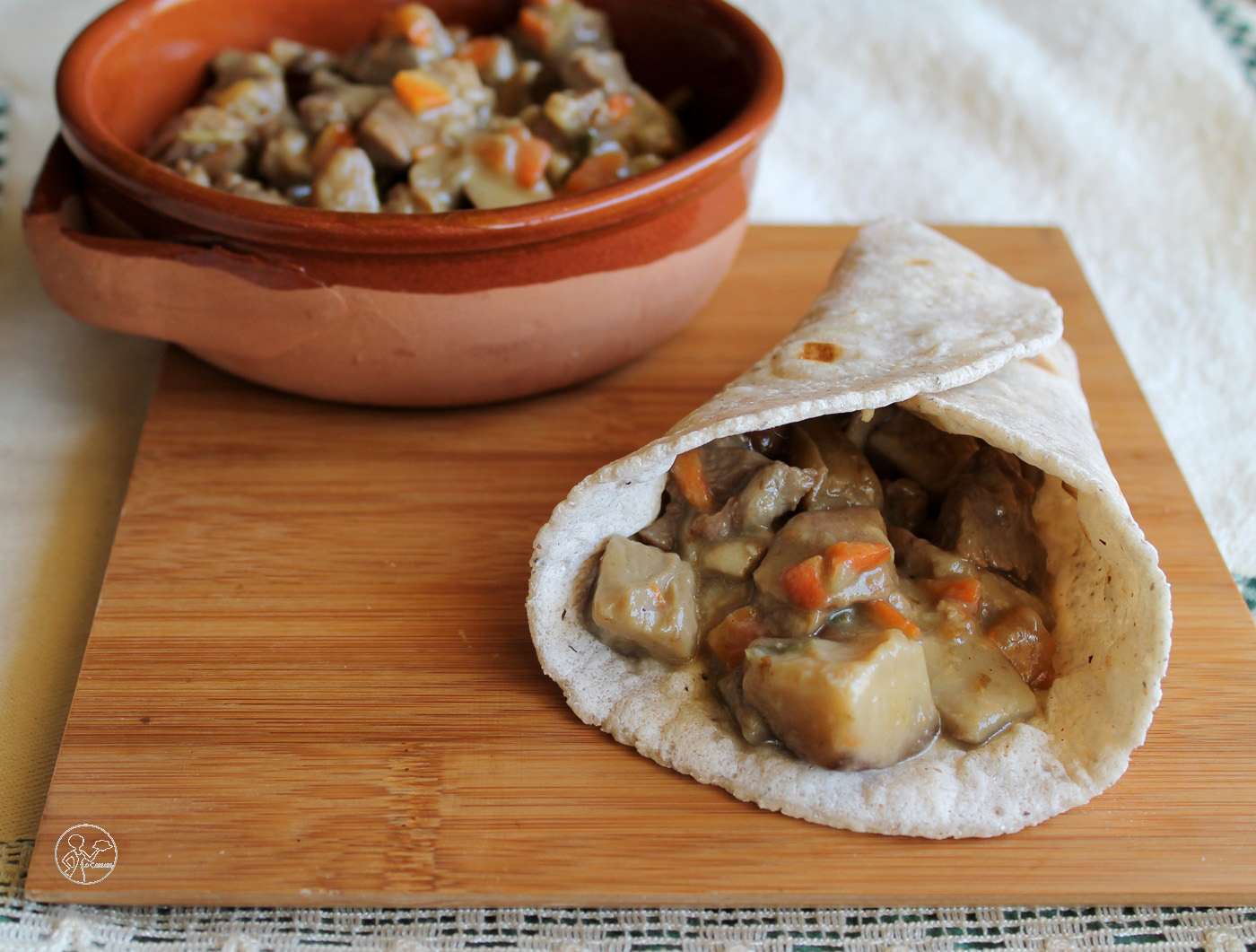 Ragoût de dinde et champignons et pain chapati sans gluten- La Cassata Celiaca