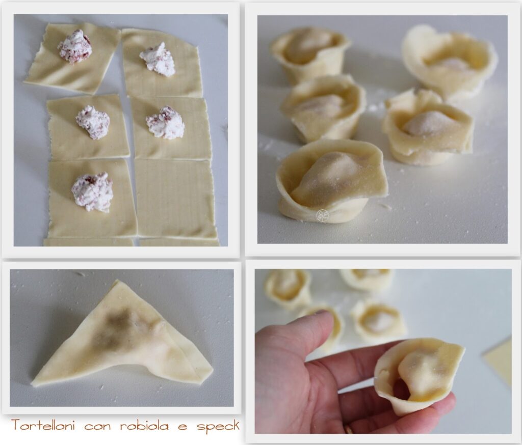 Tortelloni con robiola e speck ai 4 formaggi - La Cassata Celiaca Tortelloni con robiola e speck ai 4 formaggi - La Cassata Celiaca
