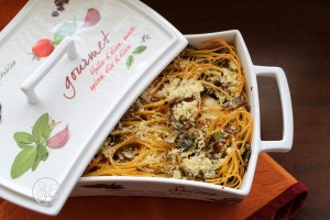 Gratin de spaghettis et artichauts sans gluten - La Cassata Celiaca