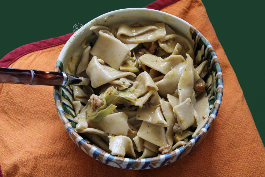 Maltagliati alla carbonara con carciofi (anche senza glutine per il #GFFD)