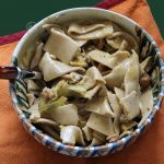 Pâtes "maltagliati" à la carbonara d'artichauts sans gluten - La Cassata Celiaca