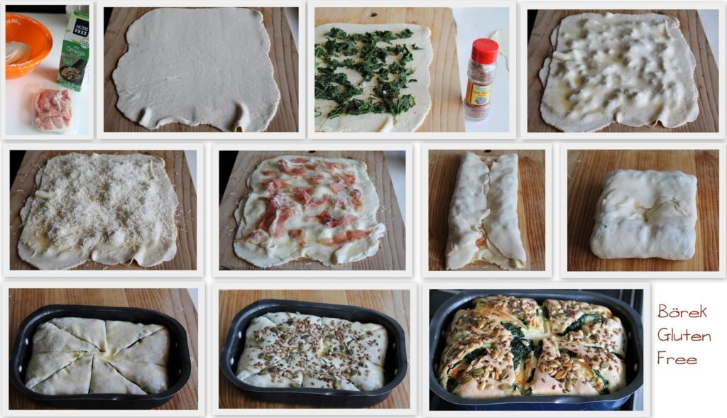Börek senza glutine con spinaci, formaggio e crudo - La Cassata Celiaca Börek senza glutine con spinaci, formaggio e crudo - La Cassata Celiaca