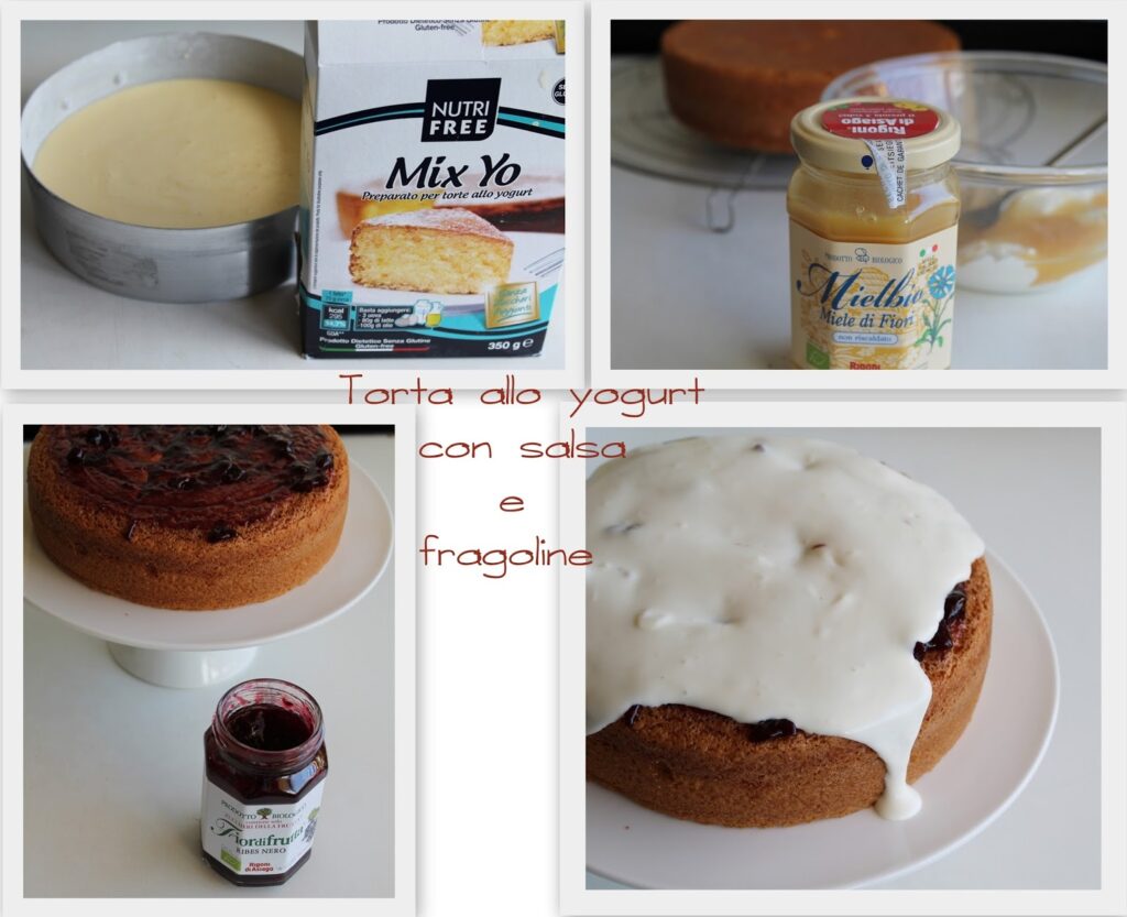 Gâteau au yaourt avec sauce au yaourt et fraises de bois - La Cassata  Celiaca