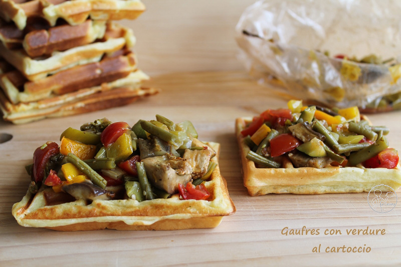 Gaufres salées sans gluten avec légumes en papillotes - La Cassata