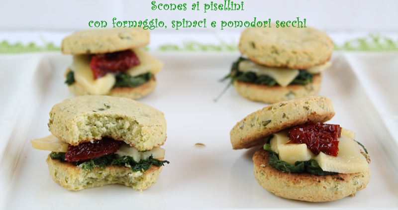 Scones aux petits pois avec épinards et tomates confites - La Cassata