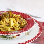 Tagliatelle con carciofi, pancetta e zafferano - La Cassata Celiaca