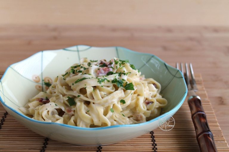 Tagliatelle senza glutine con speck e panna di Michele Torazza - La Cassata Celiaca