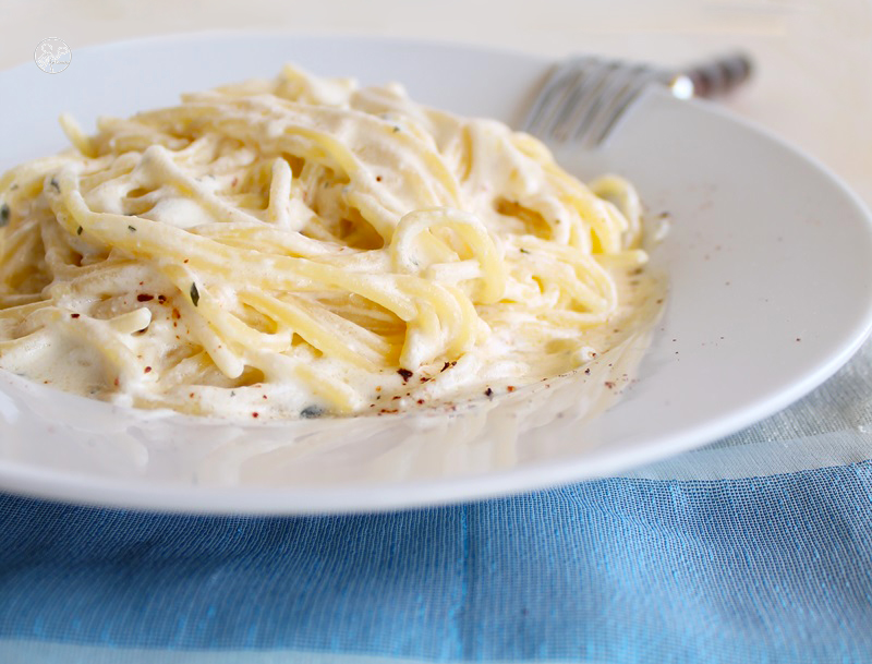 Spaghettis sans gluten avec crème fraîche et robiola - La Cassata Celiaca