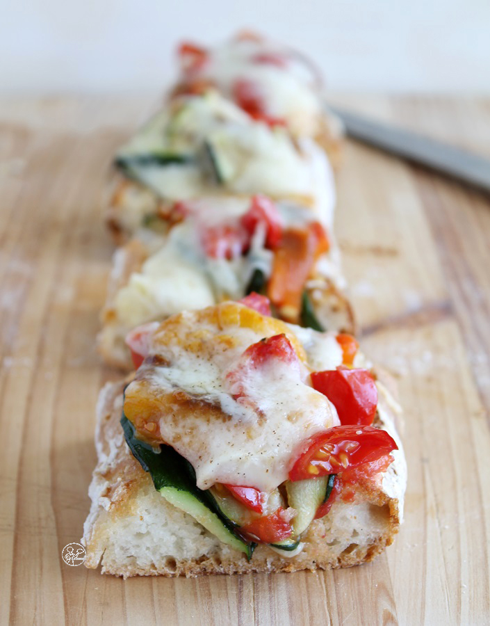 Bruschetta avec poivrons et courgettes, sans gluten - La Cassata Celiaca