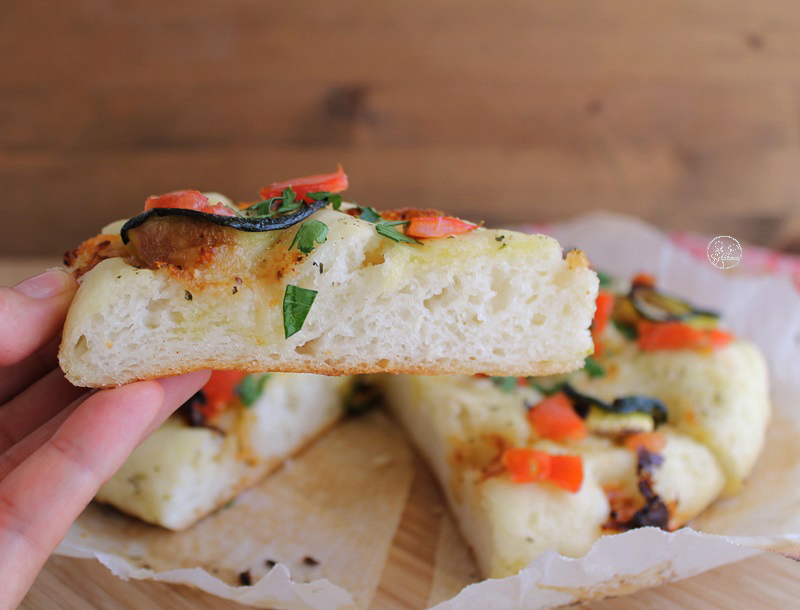 Focaccia con stracchino e zucchine senza glutine - La Cassata Celiaca