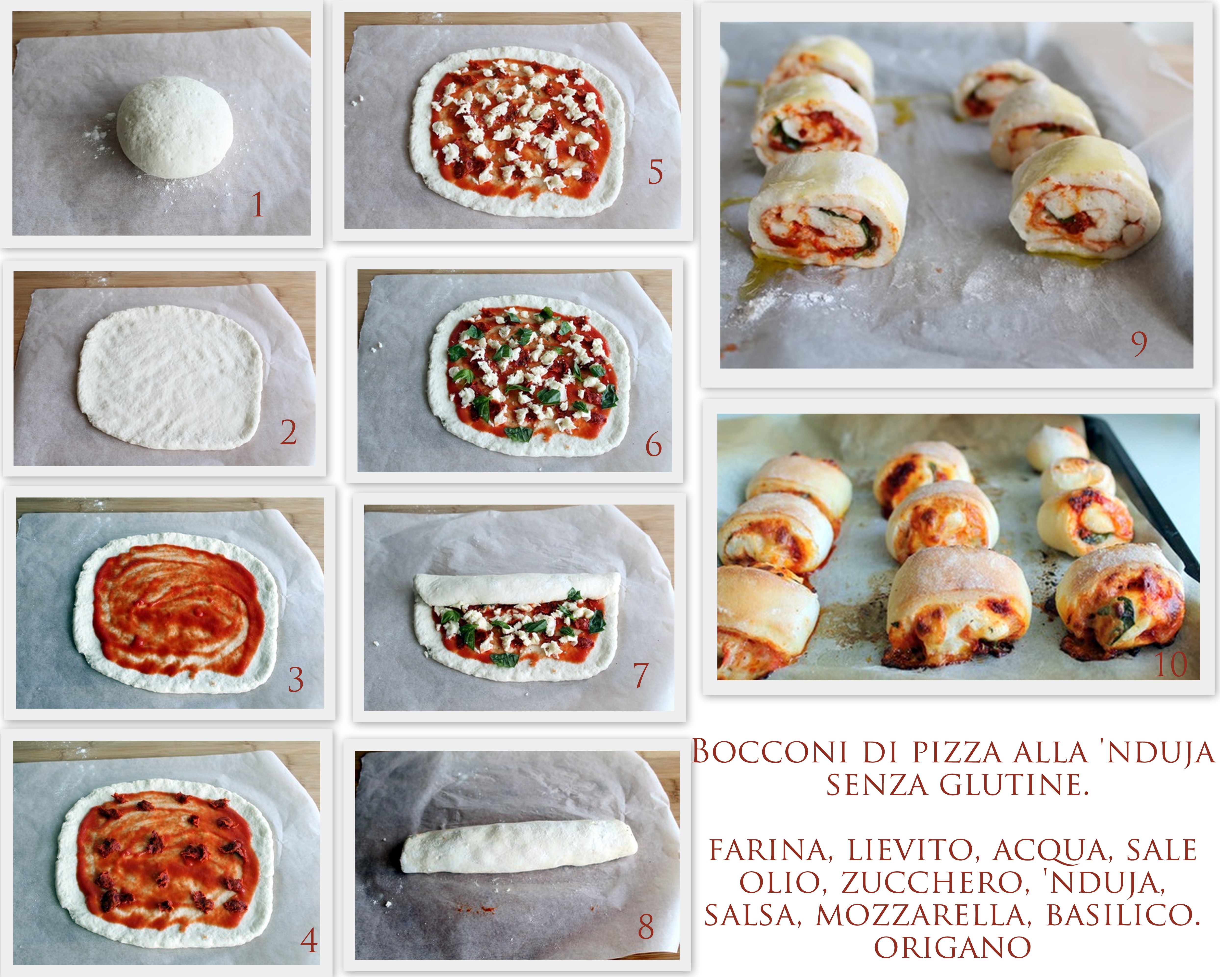 Bouchées de pizza à la 'nduja sans gluten - La Cassata Celiaca