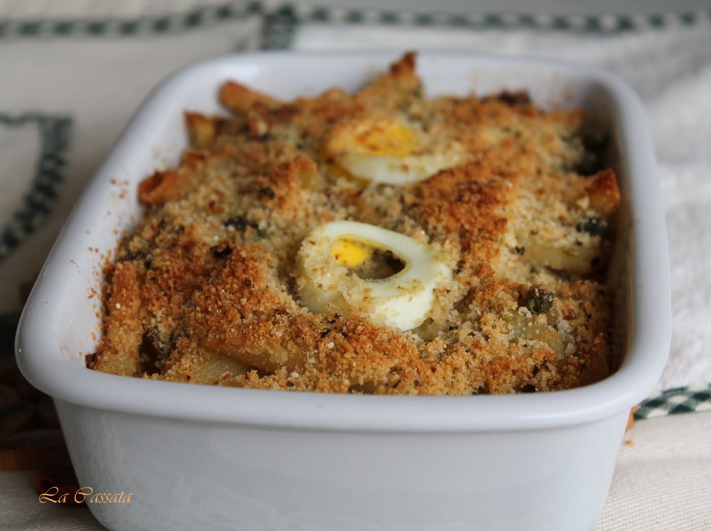 Gratin de pennettes avec artichauts et pommes de terre sans gluten