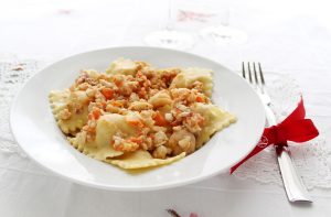 Ravioli di magro con ragù di pesce- La Cassata Celiaca