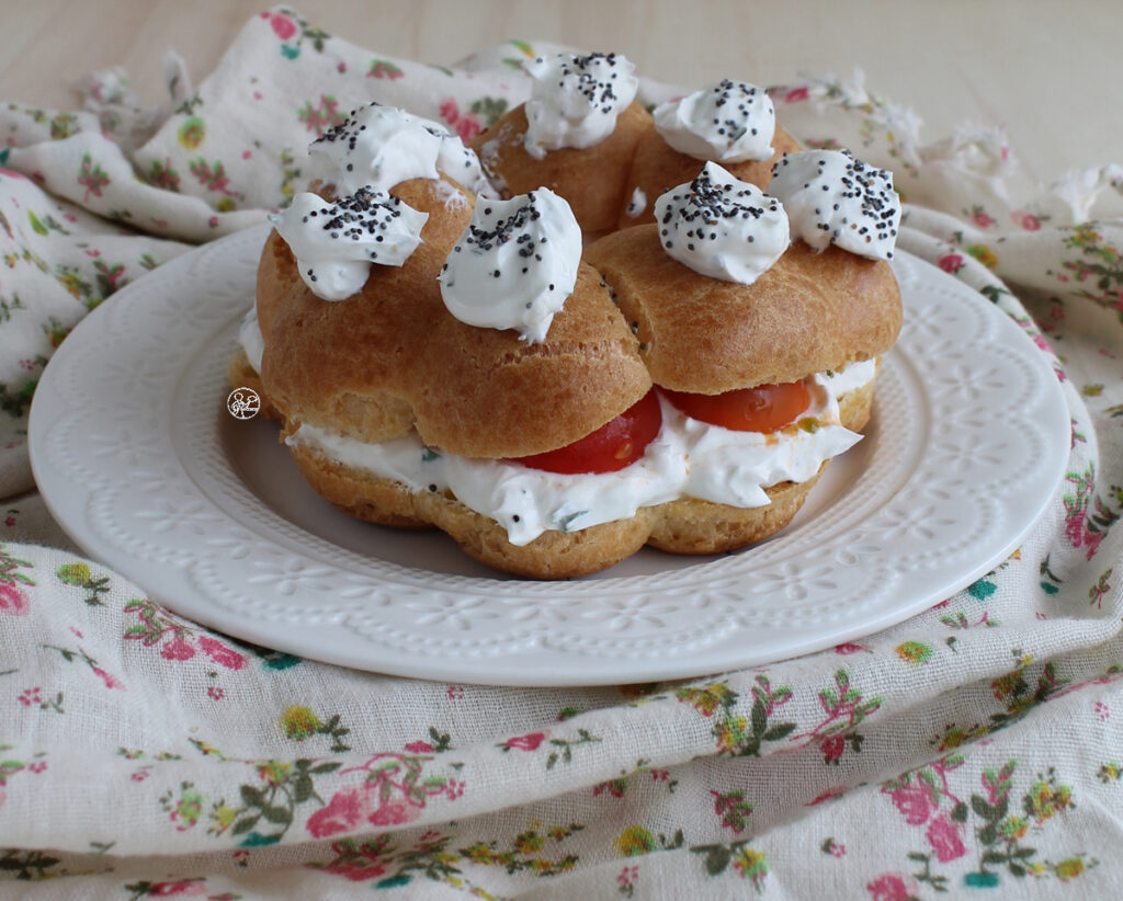 Paris Brest con robiola e pomodori senza glutine-La Cassata Celiaca