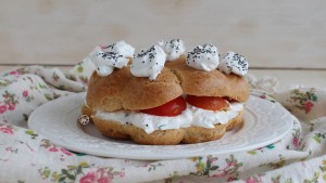 Paris Brest con robiola e pomodori senza glutine-La Cassata Celiaca