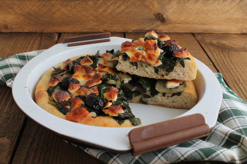 Focaccia con bietole e primosale senza glutine - La Cassata Celiaca