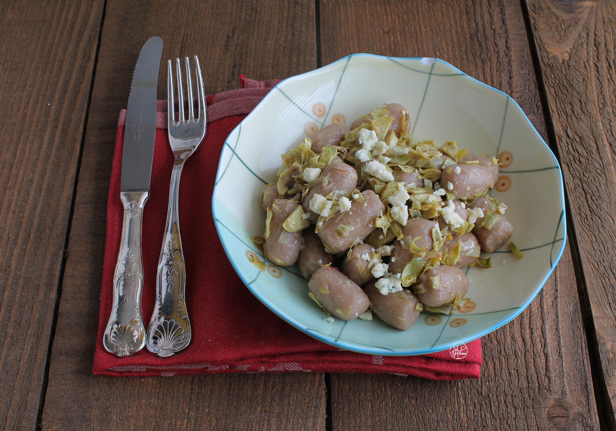 Gnocchi di patate e castagne con carciofi senza glutine - La Cassata Celiaca