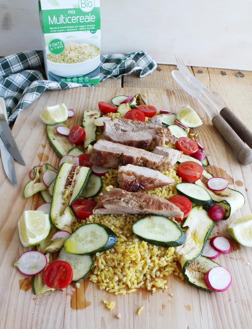 Mix Multicereale con arrosto di tacchino e verdure - La Cassata Celiaca