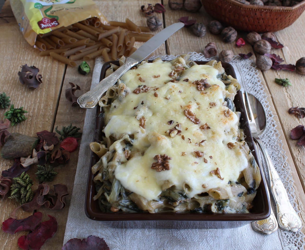 Pasticcio di pennette con bietole e noci - La Cassata Celiaca