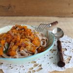 Tagliatelle alle castagne con zucca e pancetta senza glutine