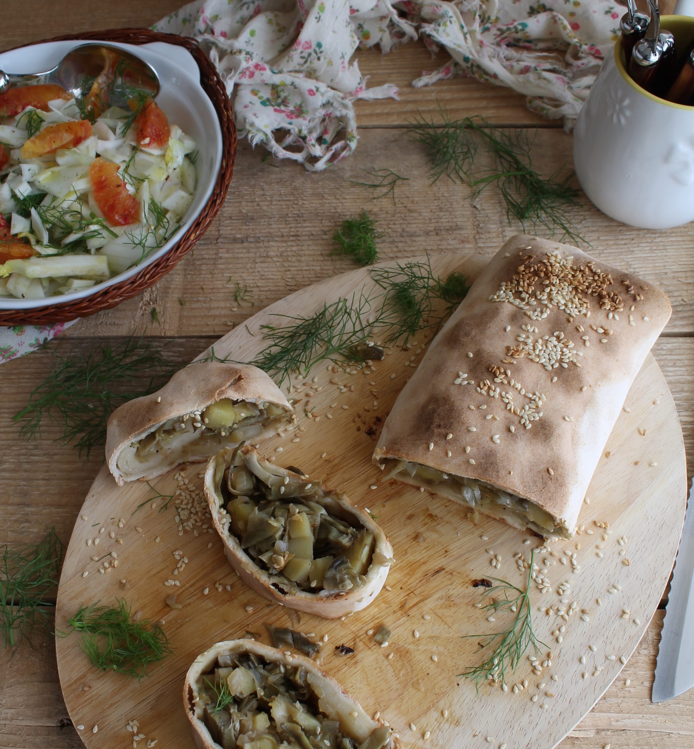 Strudel con carciofi e patate senza glutine - La Cassata Celiaca