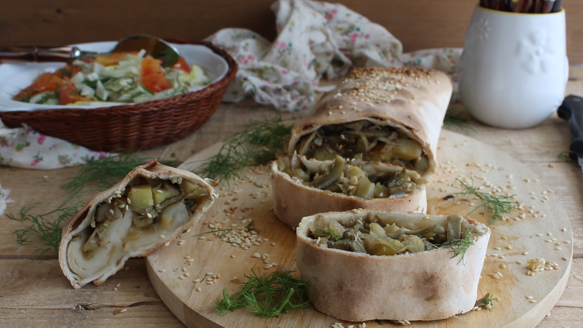 Strudel con carciofi e patate senza glutine - La Cassata Celiaca