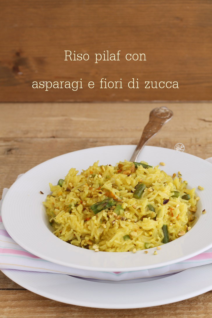 Riso pilaf con asparagi e fiori di zucca - La Cassata Celiaca