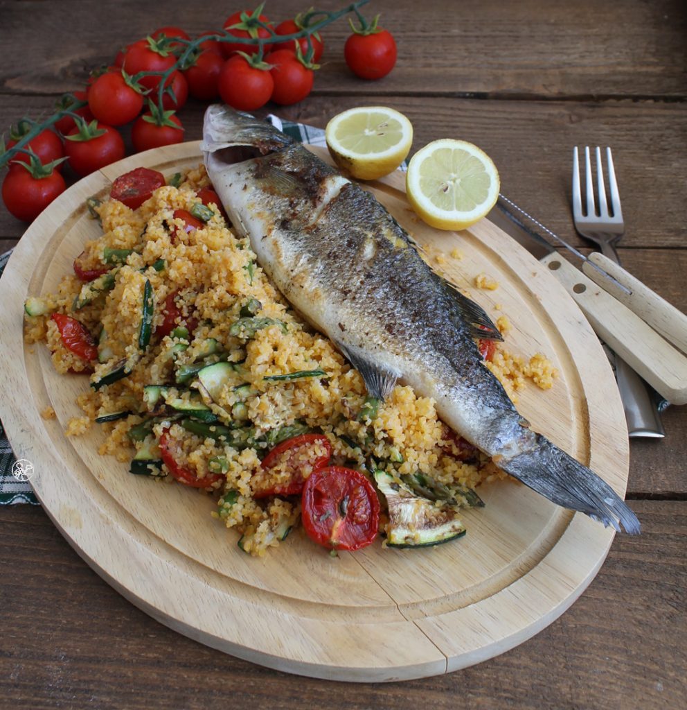 Bar rôti et cous cous aux légumes sans gluten - La Cassata Celiaca