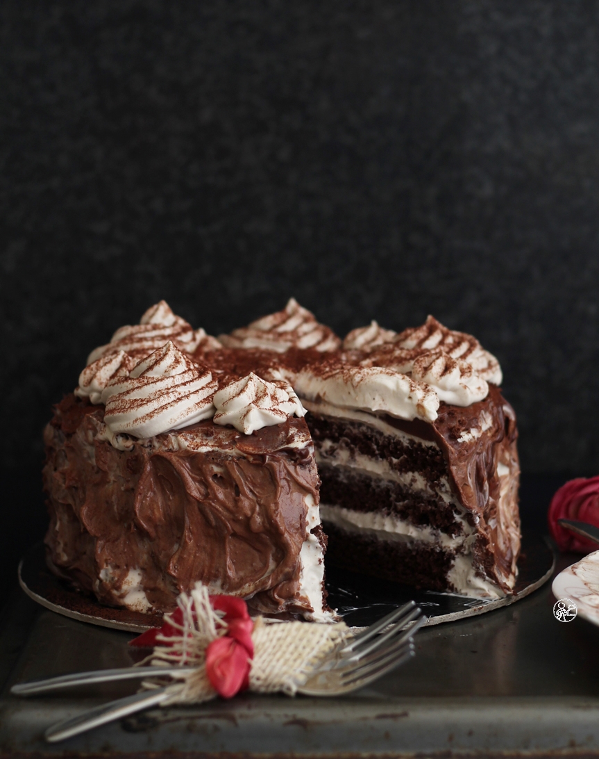 Cake au cacao et camy cream au café - La Cassata Celiaca