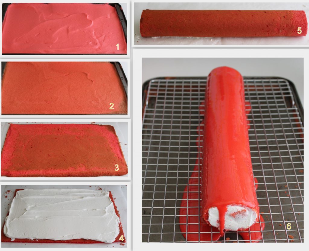 Red velvet cake roll sans gluten - La Cassata Celiaca