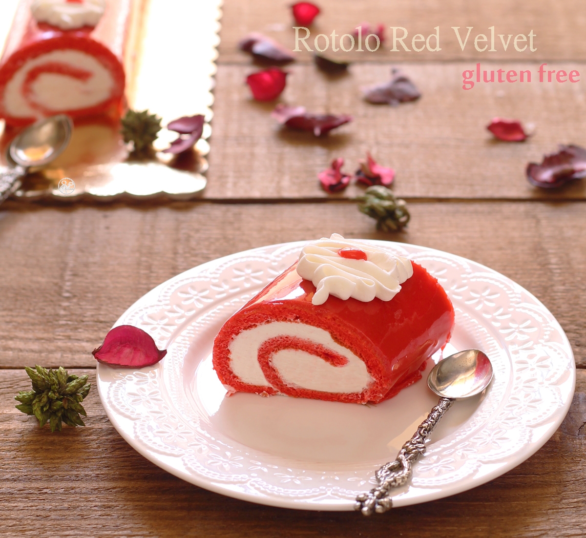 Red velvet cake roll sans gluten - La Cassata Celiaca