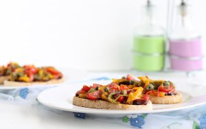 Bruschetta aux poivrons sans gluten ni lactose - La Cassata Celiaca