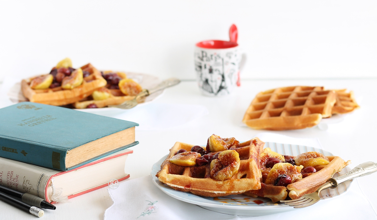 Waffel sans gluten avec figues et raisin - La Cassata Celiaca